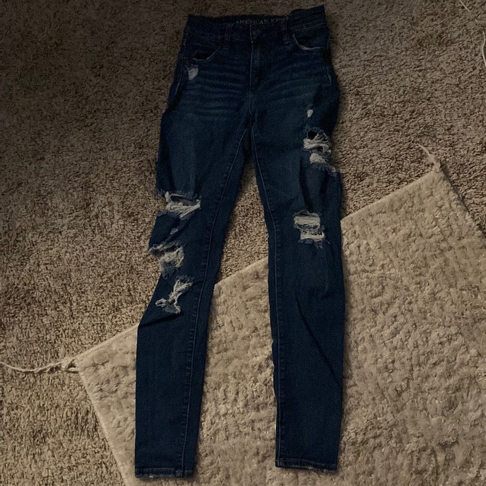 American Eagle Ripped jeans, size 2, Dark blue